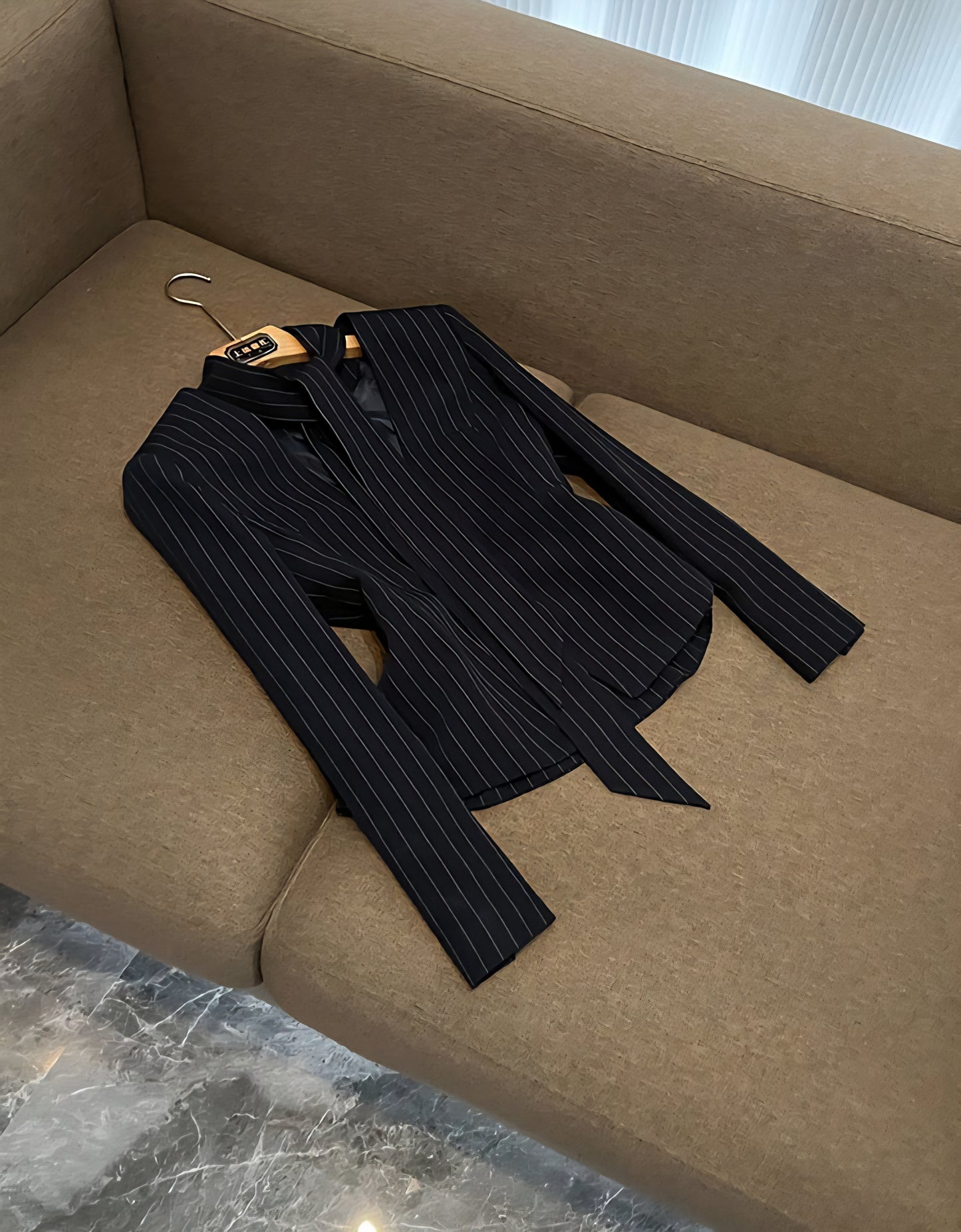 Pintstripe Skirt Suit