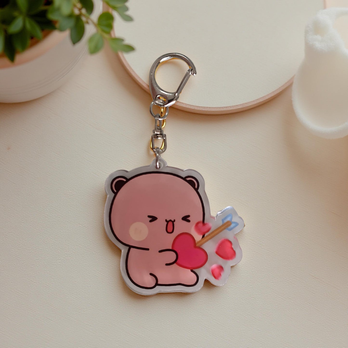 2PCS Dudu Bubu - Peach Goma KeyRing