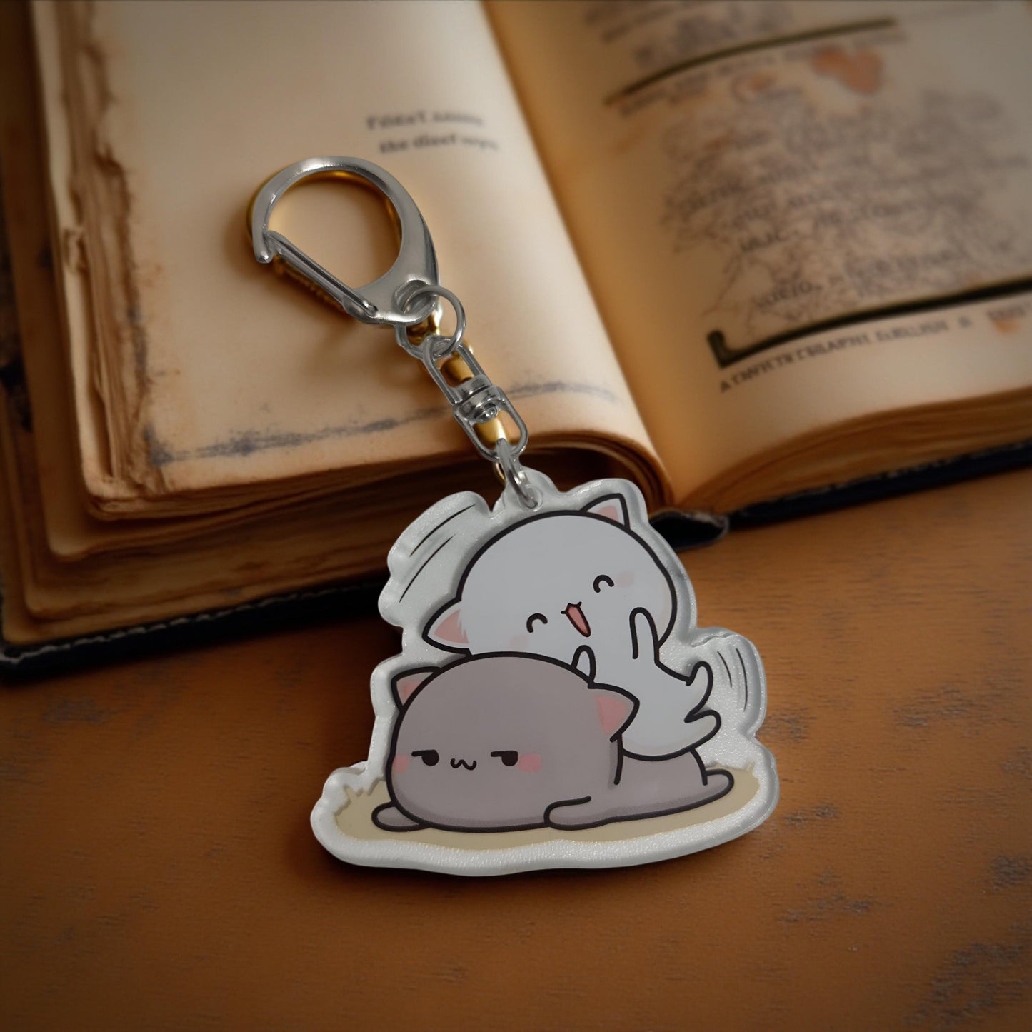 2PCS Dudu Bubu - Peach Goma KeyRing