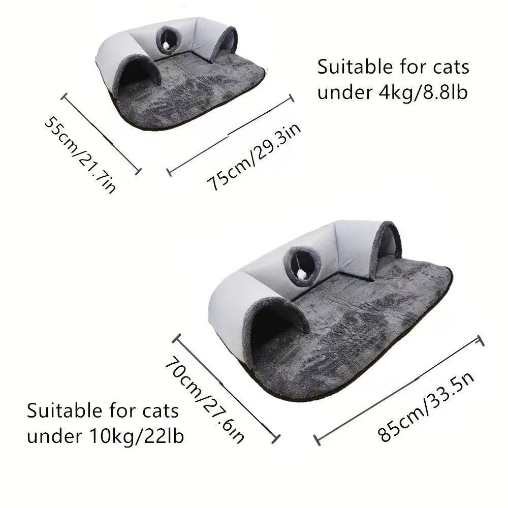 Cat Tunnel Bed with Hideouts